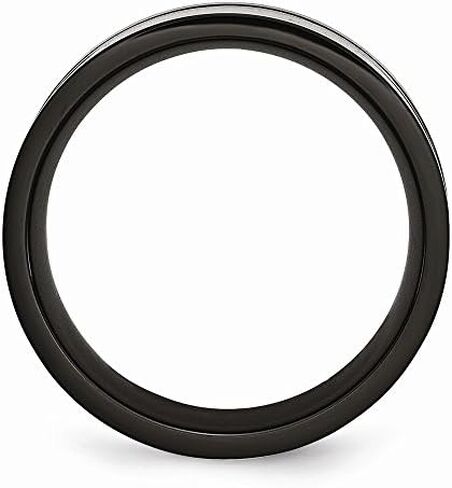Sonia Jewels Titanium 9mm Black IP-Plated Carbon Fiber-Inlay Men's Wedding Band Ring Comfort-Fit in Saudi Arabia