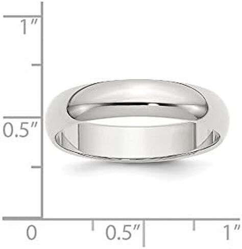 Solid 925 Sterling Silver 5mm Plain Classic Dome Wedding Band Ring in Saudi Arabia