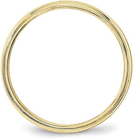 10k Yellow Gold 4mm Milgrain Plain Classic Dome Wedding Band Ring in Saudi Arabia