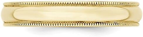 10k Yellow Gold 4mm Milgrain Plain Classic Dome Wedding Band Ring in Saudi Arabia