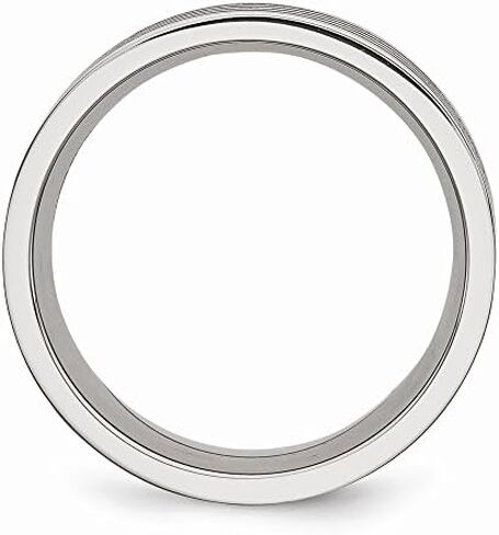 Solid Stainless Steel Matte Brushed Finish Black Rubber 10.00mm Wedding Band Ring in Saudi Arabia