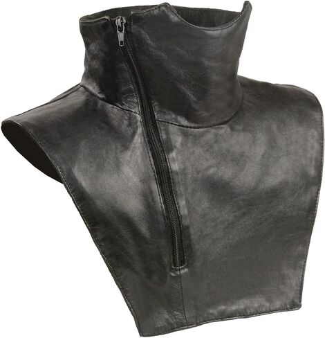 Milwaukee Leather SH165 Black Unisex Premium Leather Neck Warmer - Fleece Lined in Kuwait
