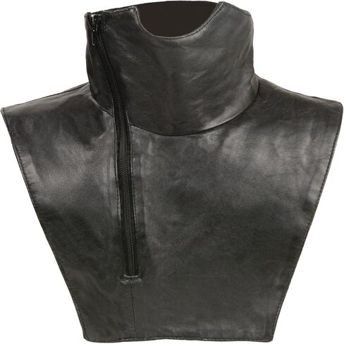 Milwaukee Leather SH165 Black Unisex Premium Leather Neck Warmer - Fleece Lined in Kuwait