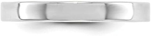 10k White Gold 3mm Flat Plain Classic Wedding Band Ring in Saudi Arabia