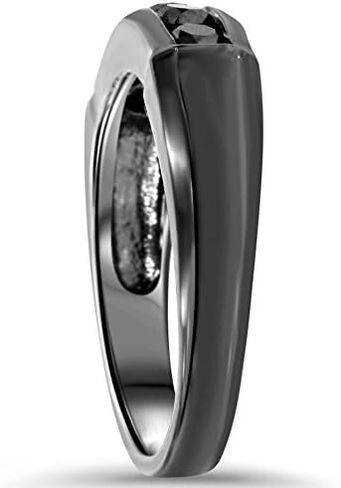 1/2ct Black Diamond Mens Wedding Band 10K Black Gold in Kuwait
