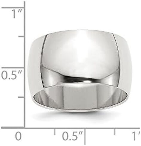 Solid 925 Sterling Silver 12mm Plain Classic Dome Wedding Band Ring in Saudi Arabia