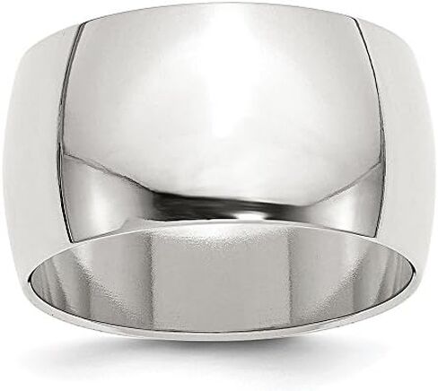 Solid 925 Sterling Silver 12mm Plain Classic Dome Wedding Band Ring in Saudi Arabia