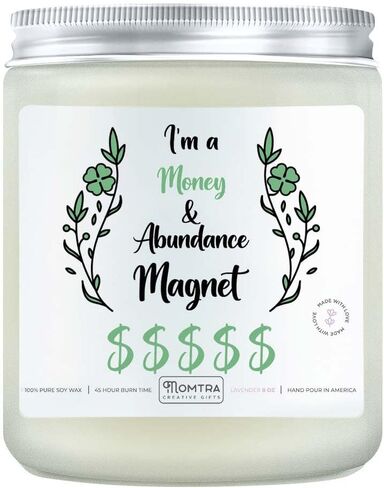Money Abundance Drawing Gift Idea 8oz Lavender Aromatherapy Candle for Manifestation, Intention, Attracting Cash Flow Boost, Luck Spell, Purification Chakra Healing Scented Natural Soybean Wax Candles in Saudi Arabia