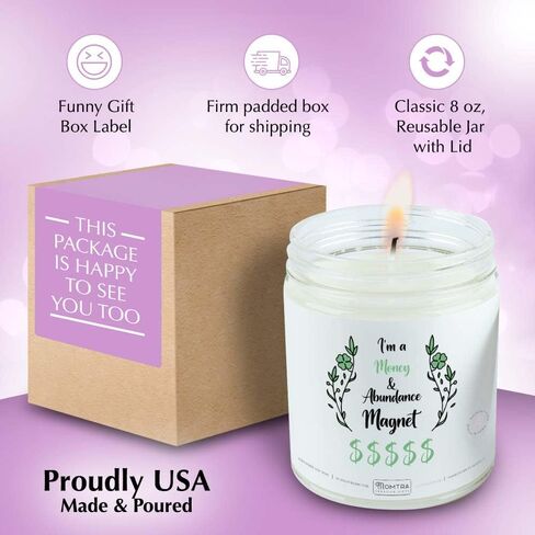 Money Abundance Drawing Gift Idea 8oz Lavender Aromatherapy Candle for Manifestation, Intention, Attracting Cash Flow Boost, Luck Spell, Purification Chakra Healing Scented Natural Soybean Wax Candles in Saudi Arabia
