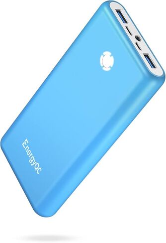 EnergyQC Pilot X7 Portable Charger,20000mAh 18W PD Fast Charging Power Bank,USB C Input/Output Battery Pack with LED Flashlight for iPhone,Samsung and More - Black+Red in Saudi Arabia