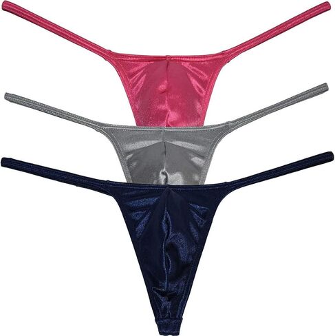 Jaxu Men's Swim Thong Slim Pouch G-String Bikini Shiny T-back in Kuwait