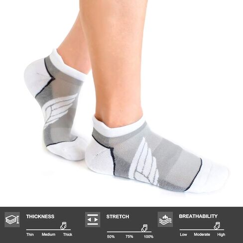 Compression Ankle Cushioned Running Sport Socks for Men Women, Busy Socks Low Cut Arch Support Tab Athletic Socks 3 Pairs in Saudi Arabia