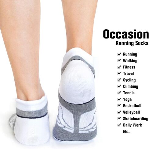 Compression Ankle Cushioned Running Sport Socks for Men Women, Busy Socks Low Cut Arch Support Tab Athletic Socks 3 Pairs in Saudi Arabia