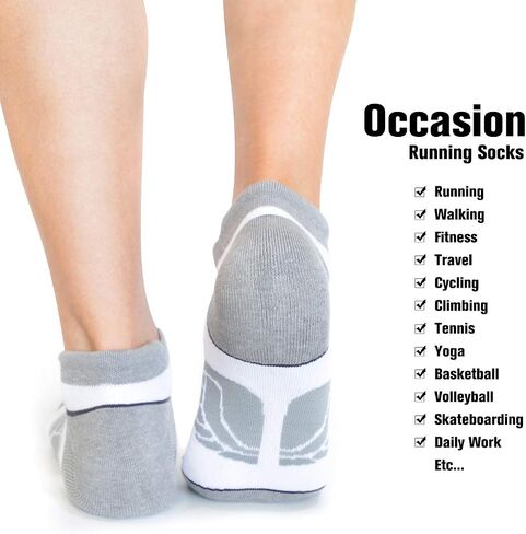 Compression Ankle Cushioned Running Sport Socks for Men Women, Busy Socks Low Cut Arch Support Tab Athletic Socks 3 Pairs in Saudi Arabia