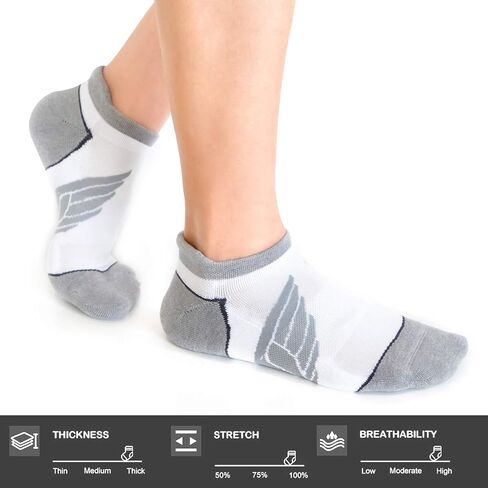Compression Ankle Cushioned Running Sport Socks for Men Women, Busy Socks Low Cut Arch Support Tab Athletic Socks 3 Pairs in Saudi Arabia