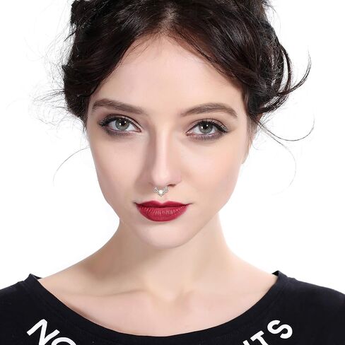 ORAZIO 2-8PCS 16G Stainless Steel Nose Ring Septum Hoop Opal Body Piercing Clicker Ring in Saudi Arabia