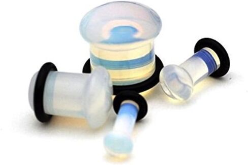 Organic Opal / Opalite Stone O-ring Gauges / plugs / Tunnels 2 Pieces (1 Pair) (A/2/2/28) in Kuwait