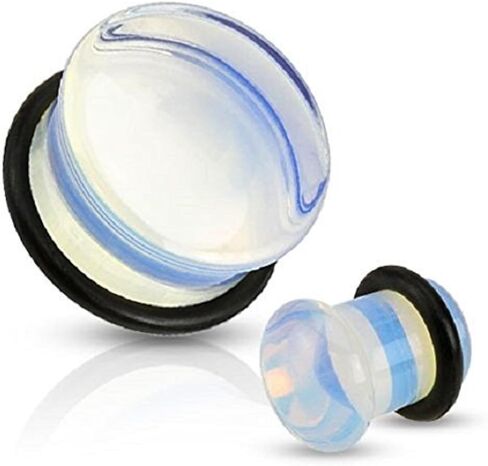 Organic Opal / Opalite Stone O-ring Gauges / plugs / Tunnels 2 Pieces (1 Pair) (A/2/2/28) in Kuwait