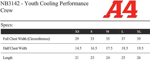 A4 Youth Cooling Performance Crew Short Sleeve Tee in Saudi Arabia