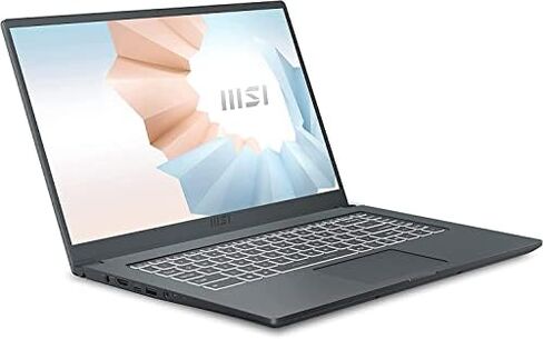 MSI Modern 15A 15.6" FHD Rugged Ultrabook Laptop, Intel Core i7-1195G7 Processor, Intel Iris Xe, 16GB DDR4, 1TB PCIe SSD, WiFi, Webcam, Backlit Keyboard, Windows 11 Home, Carbon Gray in Kuwait