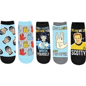 Star Trek Spock Trek Yourself Before You Wreck Yourself Juniors/Womens 5 Pack Ankle Socks in Kuwait