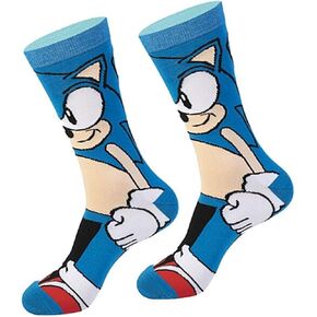 Classic Game Blue Hedgehog Character Themed Crew Socks in Saudi Arabia