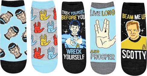 Star Trek Spock Trek Yourself Before You Wreck Yourself Juniors/Womens 5 Pack Ankle Socks in Saudi Arabia