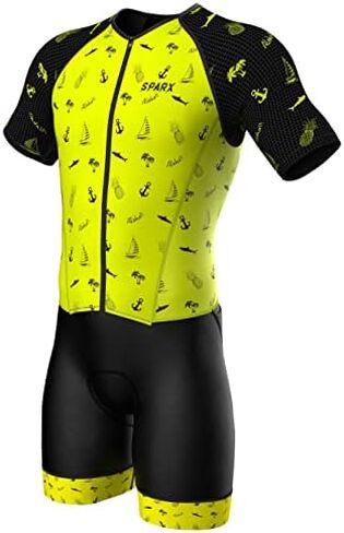 Sparx Mens Elite Aerosuit Triathlon Suit Mens Short Sleeve Tri Suit Skinsuit in Kuwait