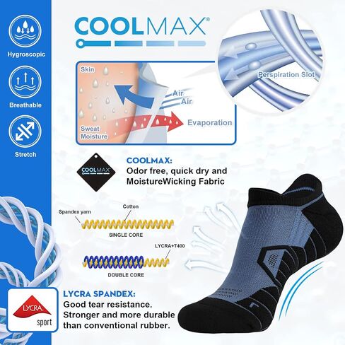 Hylaea Athletic Running Socks Cushion Padded Moisture Wicking Low Cut in Saudi Arabia