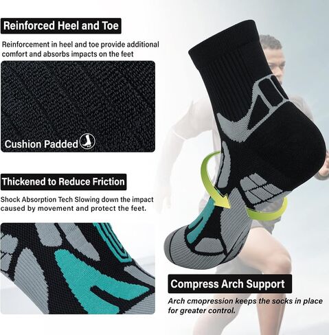 Hylaea Athletic Running Socks Cushion Padded Moisture Wicking Low Cut in Saudi Arabia