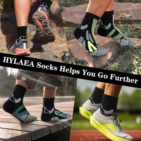 Hylaea Athletic Running Socks Cushion Padded Moisture Wicking Low Cut in Saudi Arabia