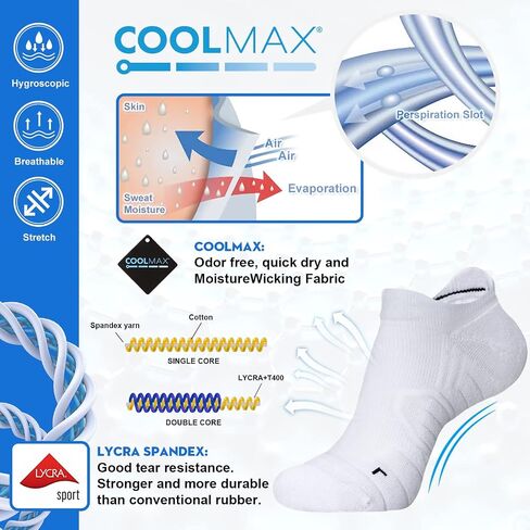 Hylaea Athletic Running Socks Cushion Padded Moisture Wicking Low Cut in Saudi Arabia