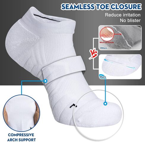 Hylaea Athletic Running Socks Cushion Padded Moisture Wicking Low Cut in Saudi Arabia