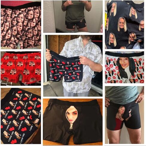 YESCUSTOM Mens Underwear Text Customed Fun Picture Boxer Briefs For Fathers Day Birthday Party Gift Personalized XS-5XL in Saudi Arabia