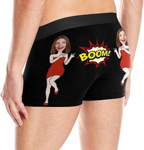 YESCUSTOM Mens Underwear Text Customed Fun Picture Boxer Briefs For Fathers Day Birthday Party Gift Personalized XS-5XL in Saudi Arabia