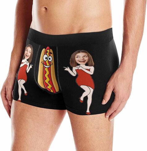 YESCUSTOM Mens Underwear Text Customed Fun Picture Boxer Briefs For Fathers Day Birthday Party Gift Personalized XS-5XL in Saudi Arabia