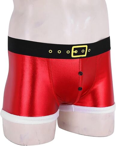 Lejafay Christmas Underwear Men's Flannel Underwear Male Boxer Shorts Boxershorts Long Underpants Shiny Shorts X-Large in Saudi Arabia