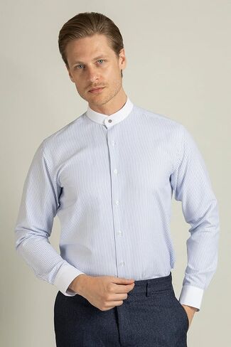 Band Collar Shirts for Men | Mens Long Sleeve Shirt | Mens Dress Shirts | Mens Shirts Casual Stylish | Button Up Shirt Men in Saudi Arabia