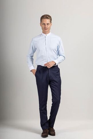 Band Collar Shirts for Men | Mens Long Sleeve Shirt | Mens Dress Shirts | Mens Shirts Casual Stylish | Button Up Shirt Men in Saudi Arabia