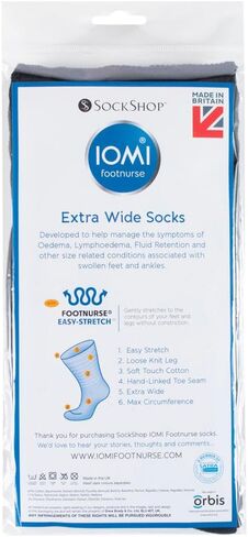 IOMI Footnurse - Mens Ladies Unisex Extra Wide Loose Non Binding Edema Socks in Saudi Arabia