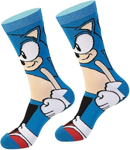 Classic Game Blue Hedgehog Character Themed Crew Socks in Saudi Arabia