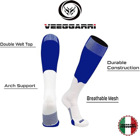 VEEGGARRI 2- PACK SOCCER SOCKS BUNDLE ( Blue + Black), One Size Tall, v-1 in Saudi Arabia