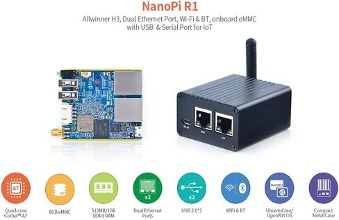 youyeetoo NanoPi R1 Friendly Dual Network Port IoT Router, Supporting Open Source Ubuntu and OpenWrt … (1GB FBM) in Saudi Arabia
