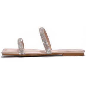 Cape Robbin Benji Sandals Slides for Women, Womens Mules Slip On Shoes with Faux Rhinestone