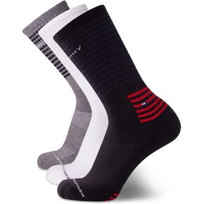 Tommy Hilfiger Men’s Athletic Socks – Cushion Crew Socks, Zipper Travel Bag (3 Pack) in Saudi Arabia