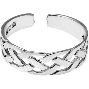 Elegant Touch Sterling Silver Celtic Knot Adjustable Toe Band Ring 14K White Gold Plated in Saudi Arabia
