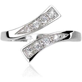 Elegant Touch 14K White Gold Plated Solitaire with CZ by Pass Style Adjustable Toe Ring in Saudi Arabia
