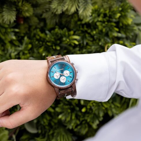 Personalized Engraved Watch for Mens Lightweight Chronograph Military Striking Blue Dial Customize Watch Anniversary Watch Gift for Him in Saudi Arabia