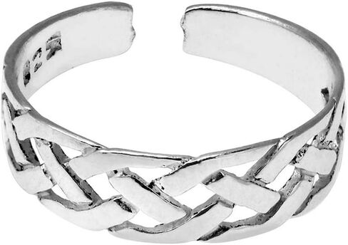Elegant Touch Sterling Silver Celtic Knot Adjustable Toe Band Ring 14K White Gold Plated in Saudi Arabia