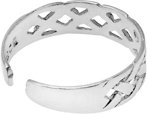 Elegant Touch Sterling Silver Celtic Knot Adjustable Toe Band Ring 14K White Gold Plated in Saudi Arabia